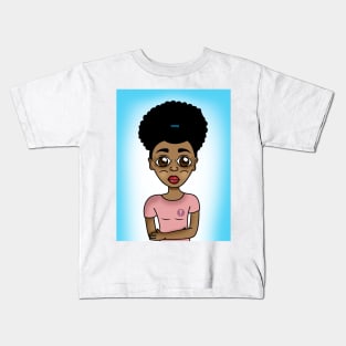 cute black girl digital art Kids T-Shirt